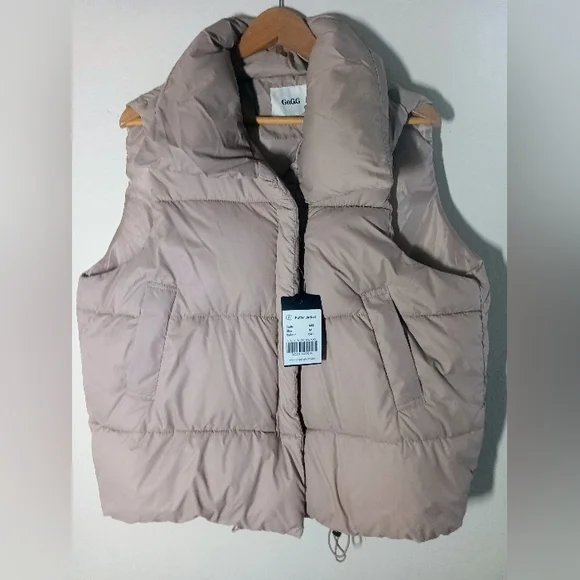 GO.G.G Women's Oat Puffer Vest Size M NWT - Picture 1 of 11